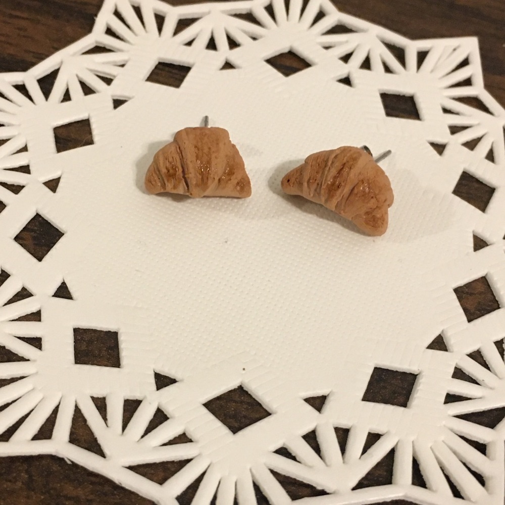 Handmade Croissant Earrings